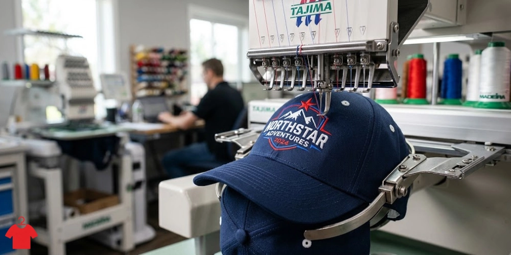 Custom Cap Embroidery Process on Embroidery Machine
